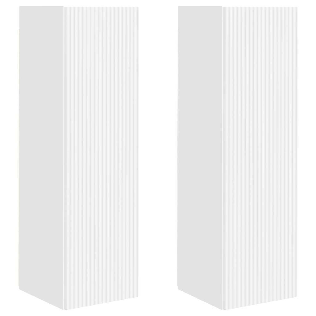 Meuble TV mural 2 pcs Blanc 30 x 31 x 100 cm Bois d'ingénierie - XIOS