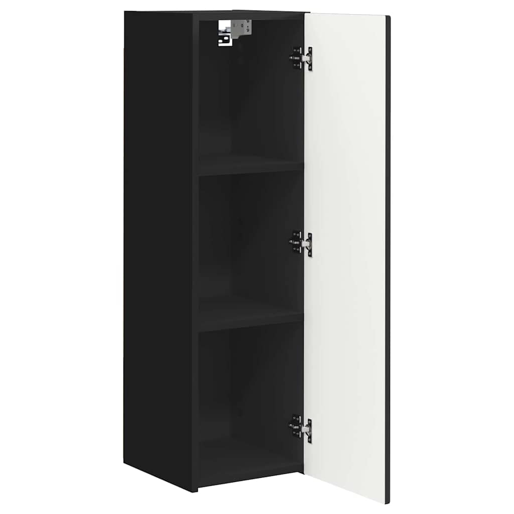Meuble TV mural 2 pcs Noir 30 x 31 x 100 cm Bois d'ingénierie - XIOS