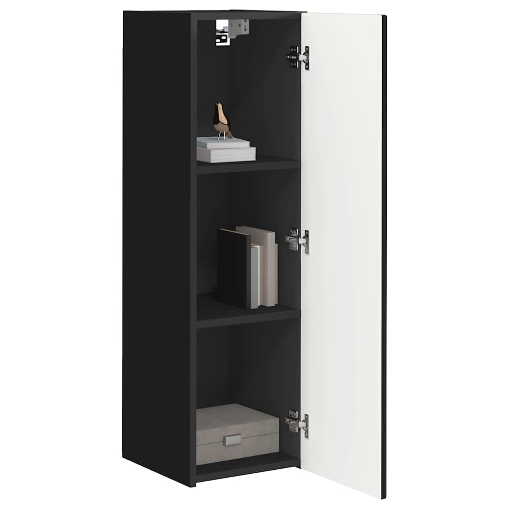 Meuble TV mural 2 pcs Noir 30 x 31 x 100 cm Bois d'ingénierie - XIOS