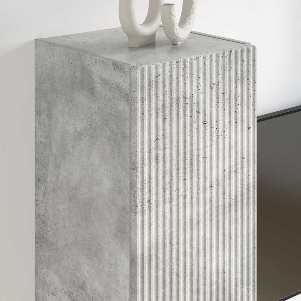 Meuble TV mural 2 pcs Béton 30 x 31 x 100 cm Bois d'ingénierie - XIOS