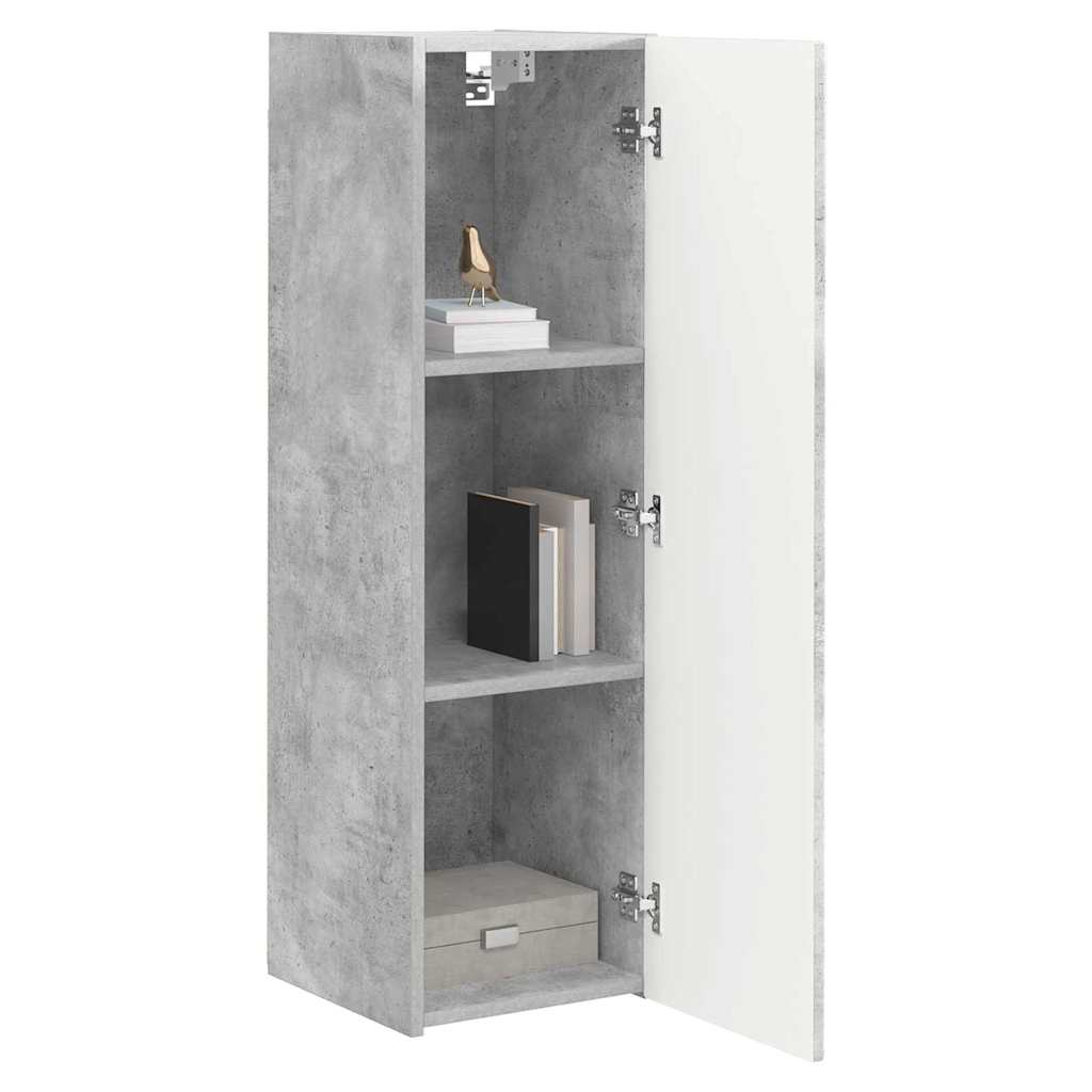 Meuble TV mural 2 pcs Béton 30 x 31 x 100 cm Bois d'ingénierie - XIOS