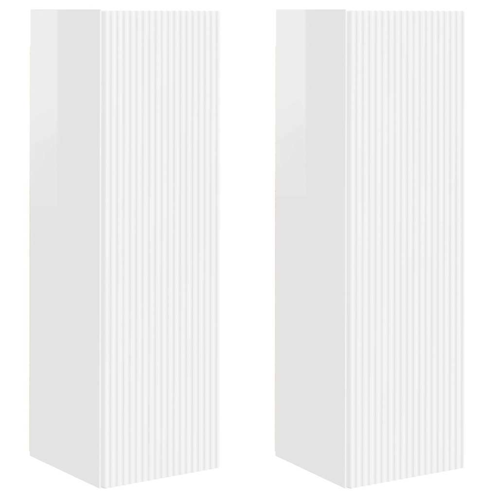 Meuble TV mural 2 pcs Blanc Brillant 30 x 31 x 100 cm - XIOS