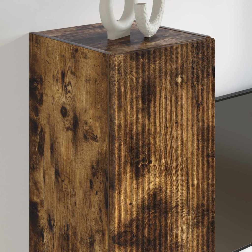 Meuble TV mural Chêne fumé 30 x 31 x 100 cm Bois d'ingénierie - XIOS