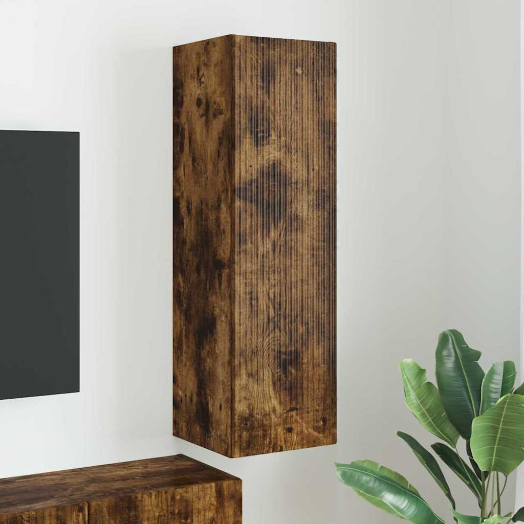 Meuble TV mural Chêne fumé 30 x 31 x 100 cm Bois d'ingénierie - XIOS