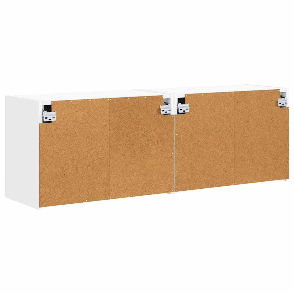 Meuble TV mural 2 pcs Blanc 59,5 x 31 x 40 cm Bois d'ingénierie - XIOS