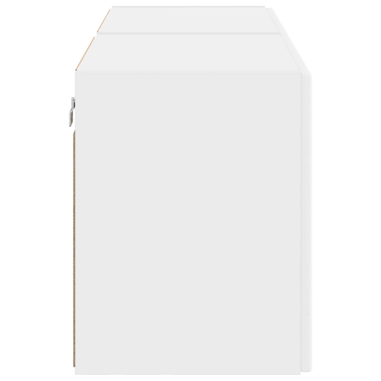 Meuble TV mural 2 pc Blanc Bois d'ingénierie