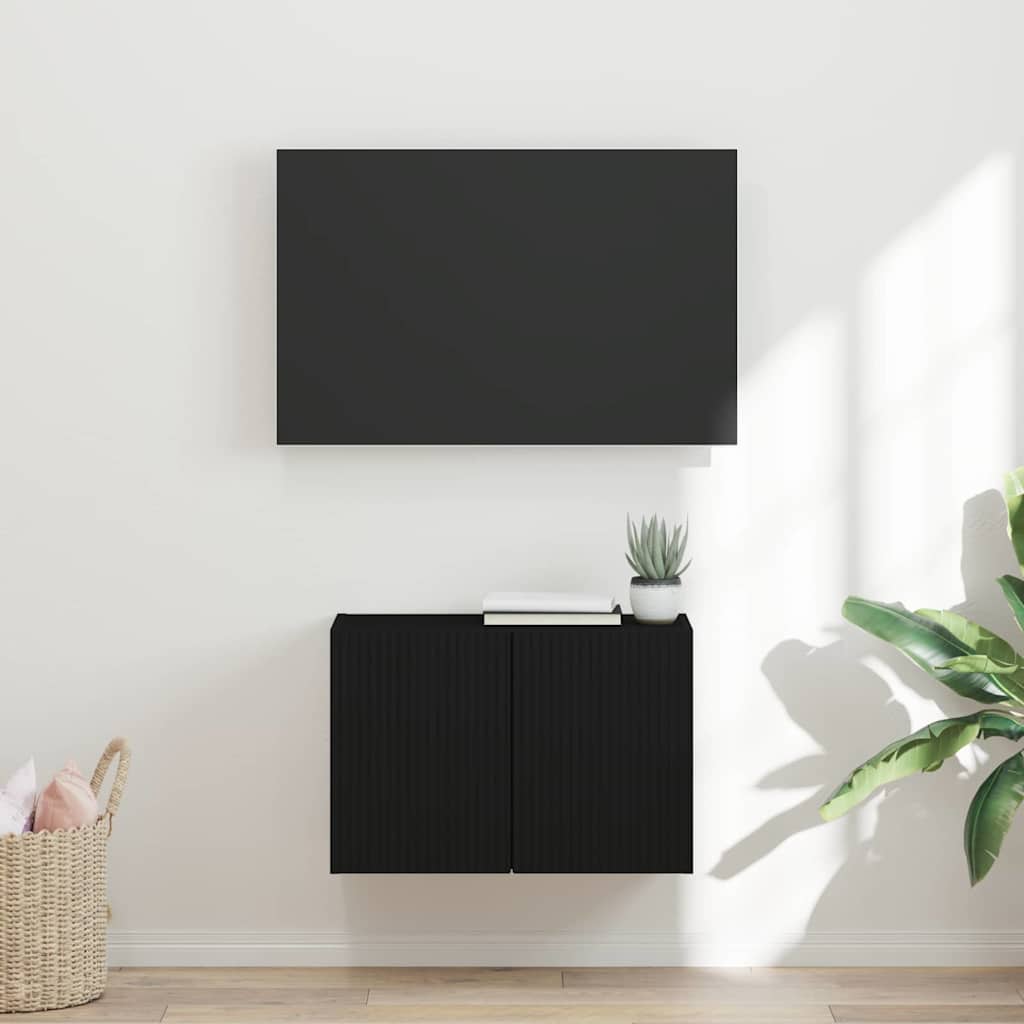 Meuble TV mural Noir 59,5 x 31 x 40 cm Bois d'ingénierie - XIOS