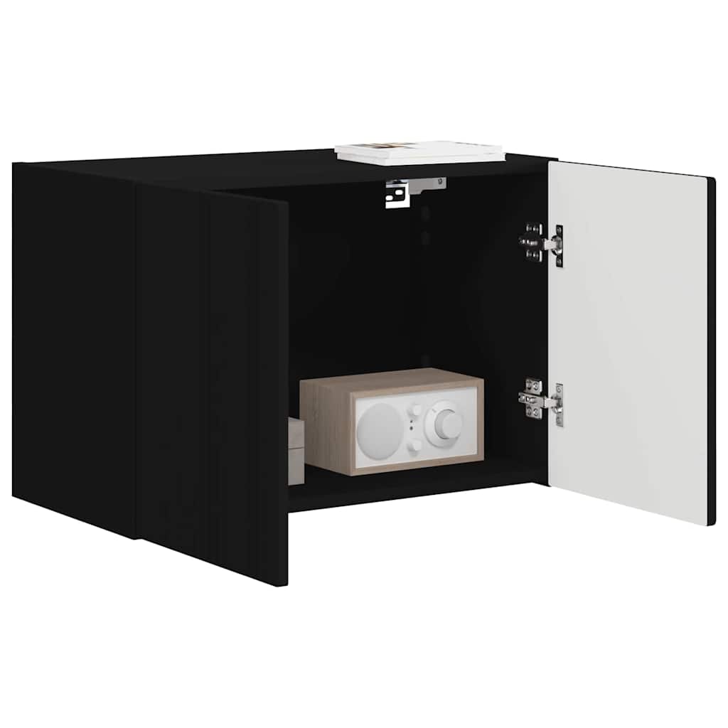 Meuble TV mural Noir 59,5 x 31 x 40 cm Bois d'ingénierie - XIOS