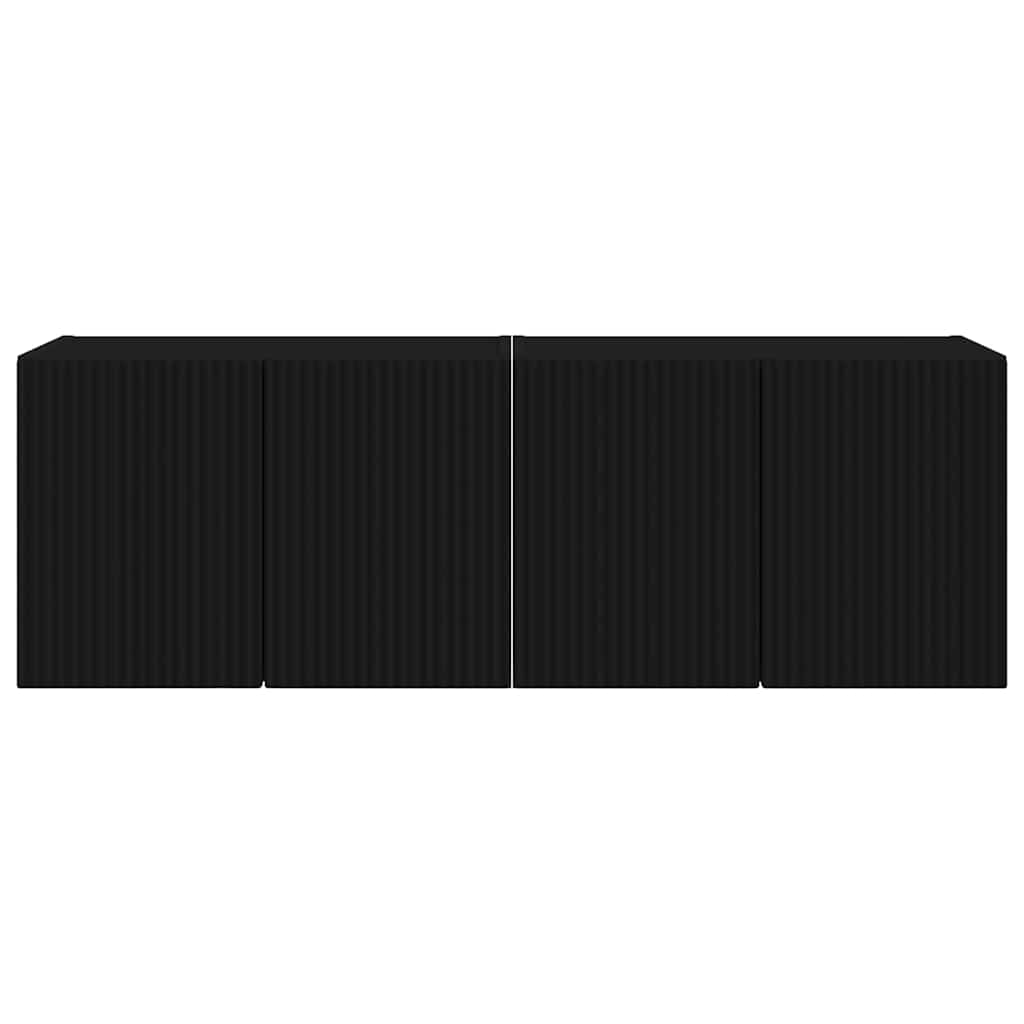 Meuble TV mural 2 pcs Noir 59,5 x 31 x 40 cm Bois d'ingénierie - XIOS