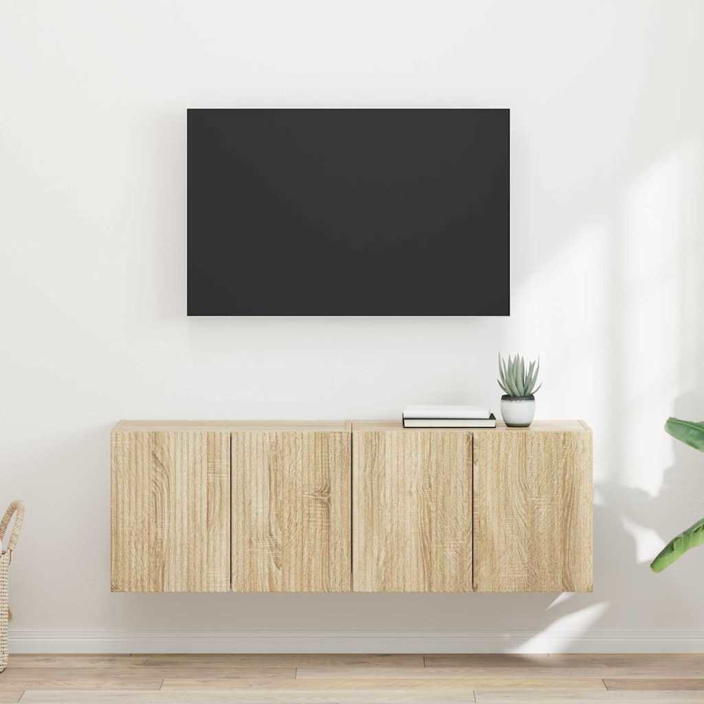 Meuble TV mural 2 pcs Chêne Sonoma 59,5 x 31 x 40 cm - XIOS