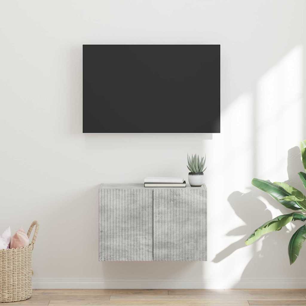Meuble TV mural Gris béton 59,5 x 31 x 40 cm Bois d'ingénierie - XIOS