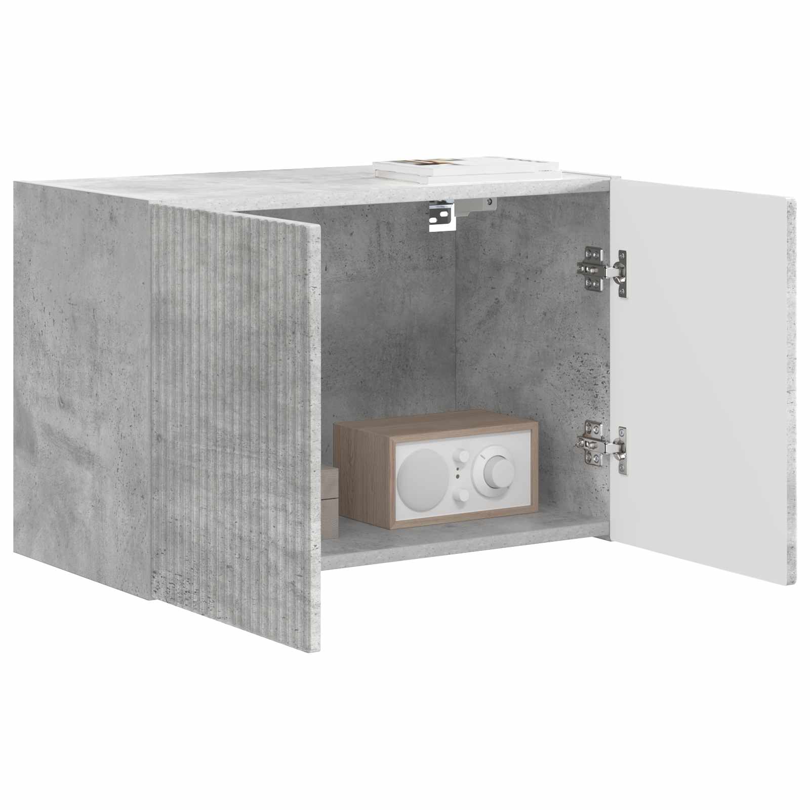Meuble TV mural Gris béton 59,5 x 31 x 40 cm Bois d'ingénierie - XIOS