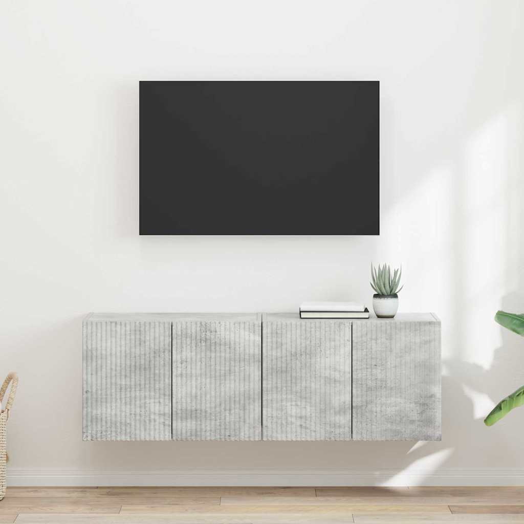 Meuble TV mural 2 pcs Gris béton 59,5 x 31 x 40 cm - XIOS