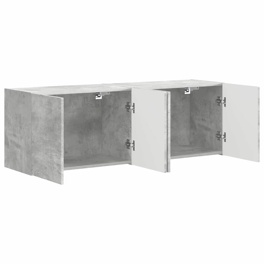 Meuble TV mural 2 pcs Gris béton 59,5 x 31 x 40 cm - XIOS