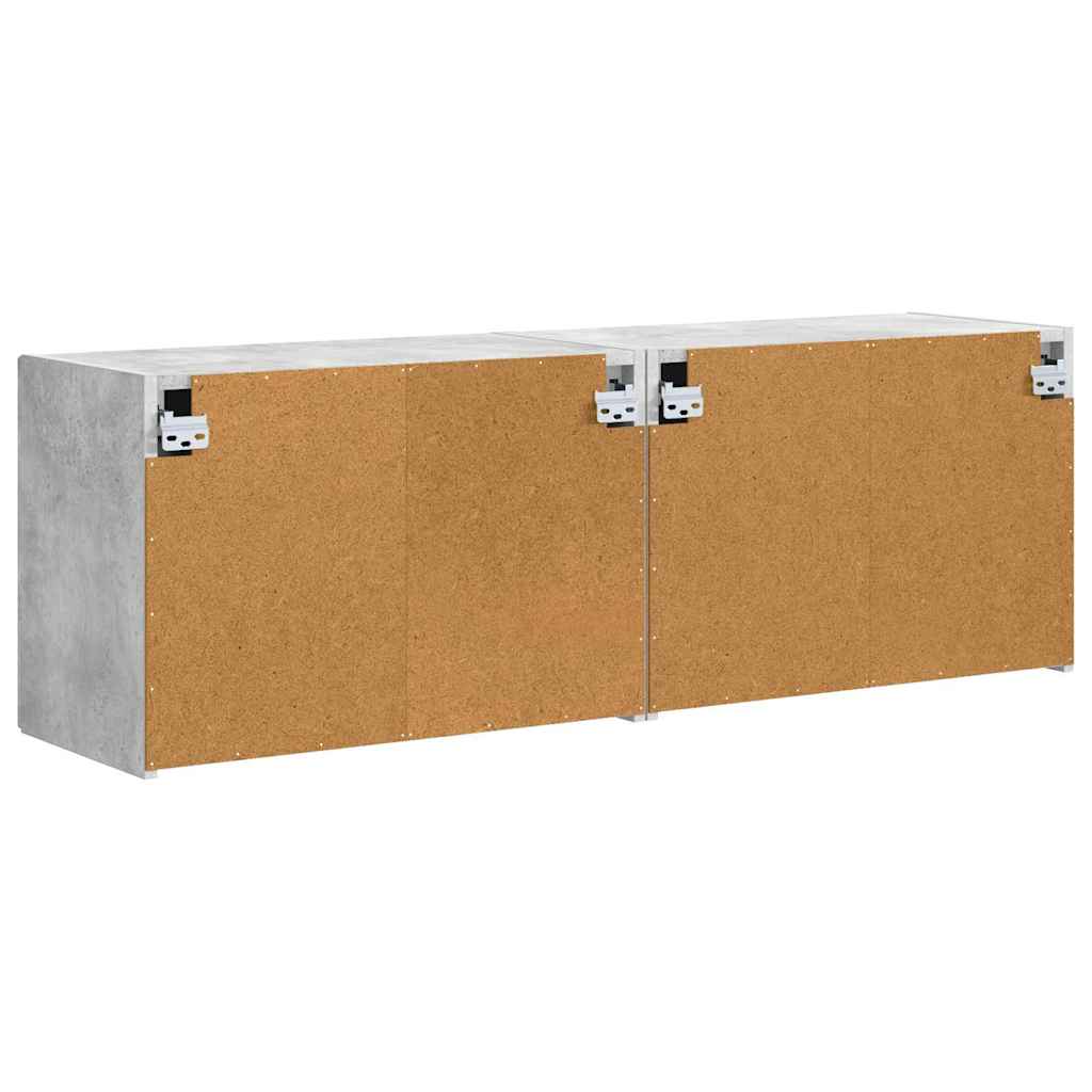 Meuble TV mural 2 pcs Gris béton 59,5 x 31 x 40 cm - XIOS