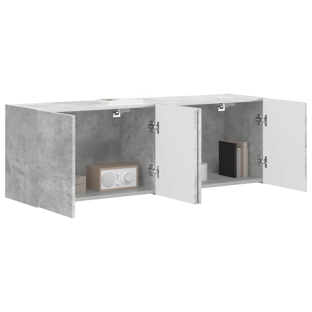 Meuble TV mural 2 pcs Gris béton 59,5 x 31 x 40 cm - XIOS