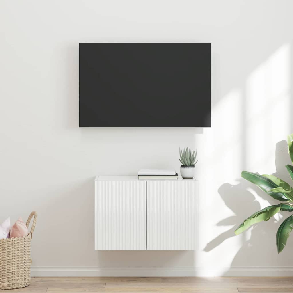 Meuble TV mural Montage mural Blanc brillant 59,5 x 31 x 40 cm - XIOS