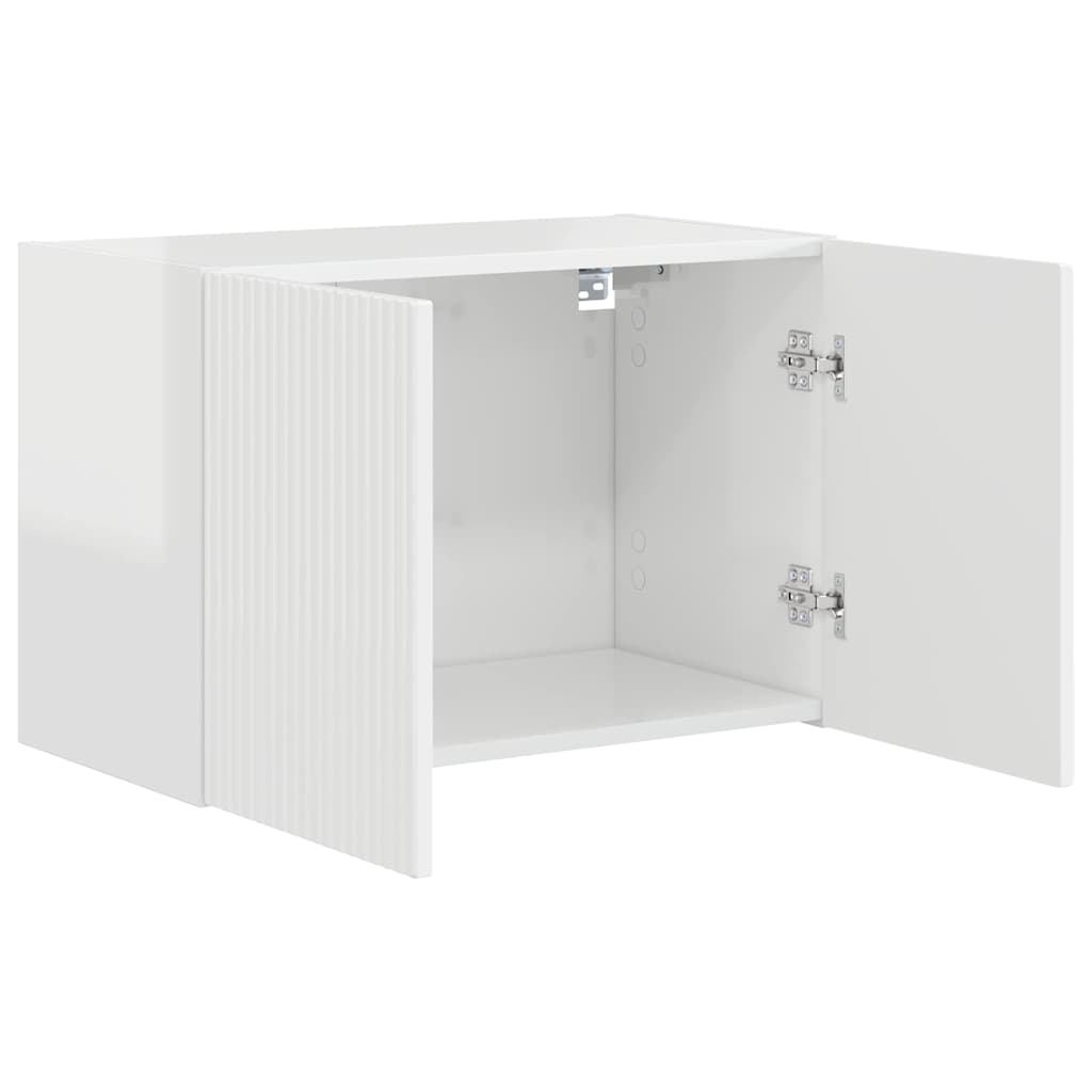 Meuble TV mural Montage mural Blanc brillant 59,5 x 31 x 40 cm - XIOS