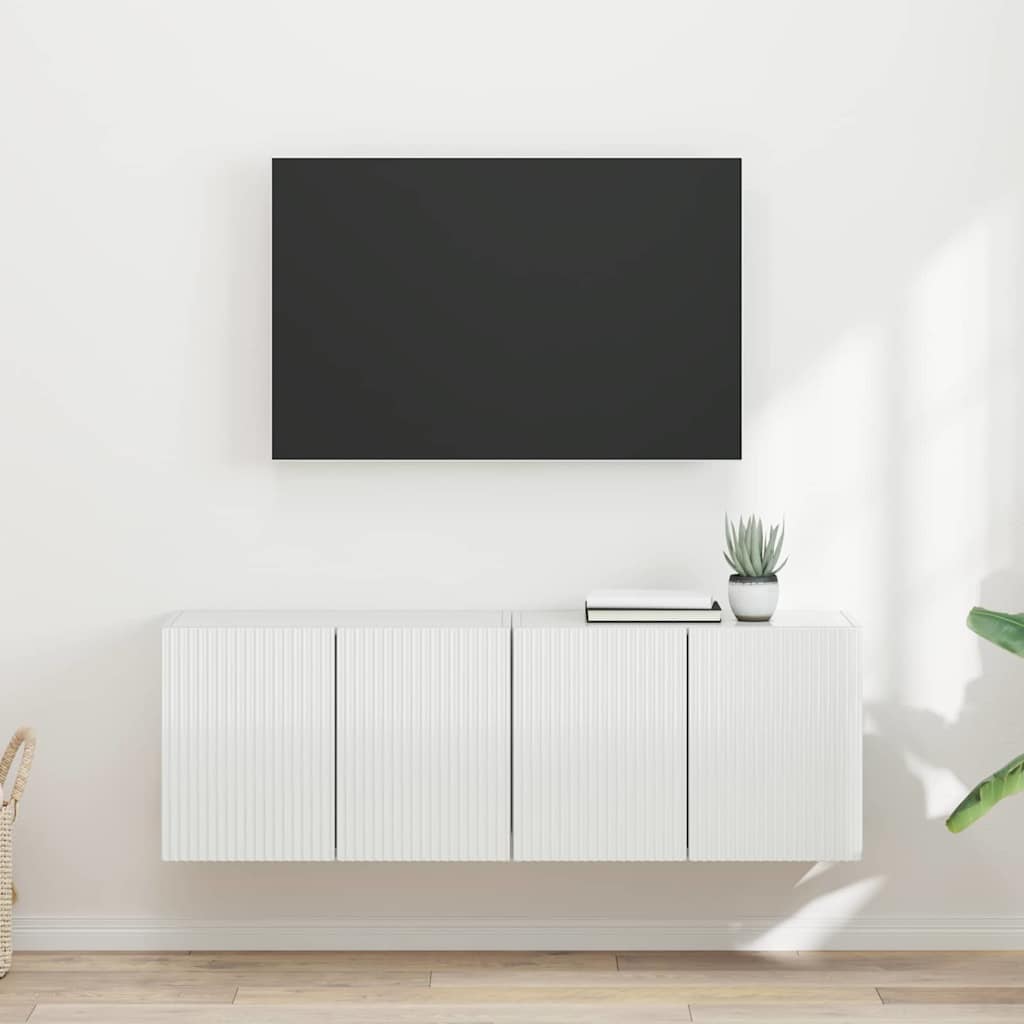 Meuble TV mural 2 pcs Blanc brillant 59,5 x 31 x 40 cm - XIOS