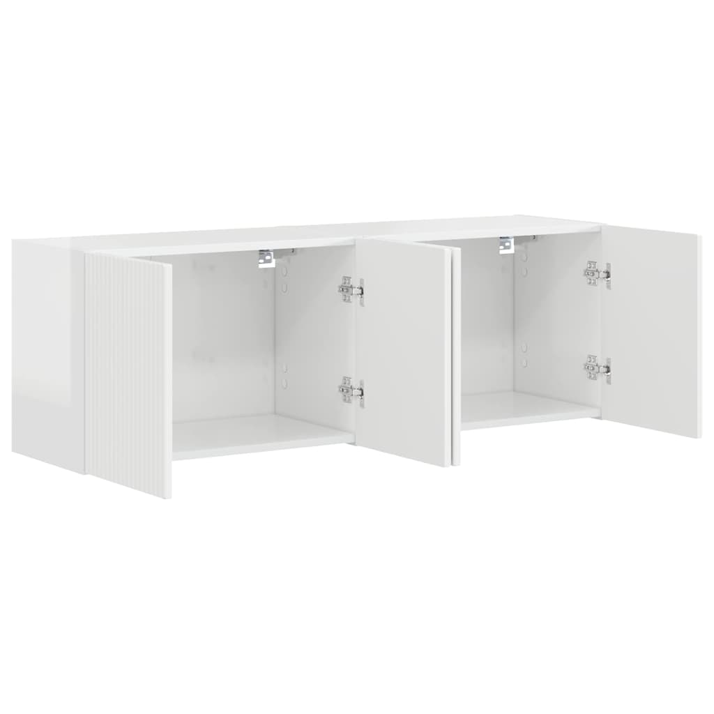 Meuble TV mural 2 pcs Blanc brillant 59,5 x 31 x 40 cm - XIOS