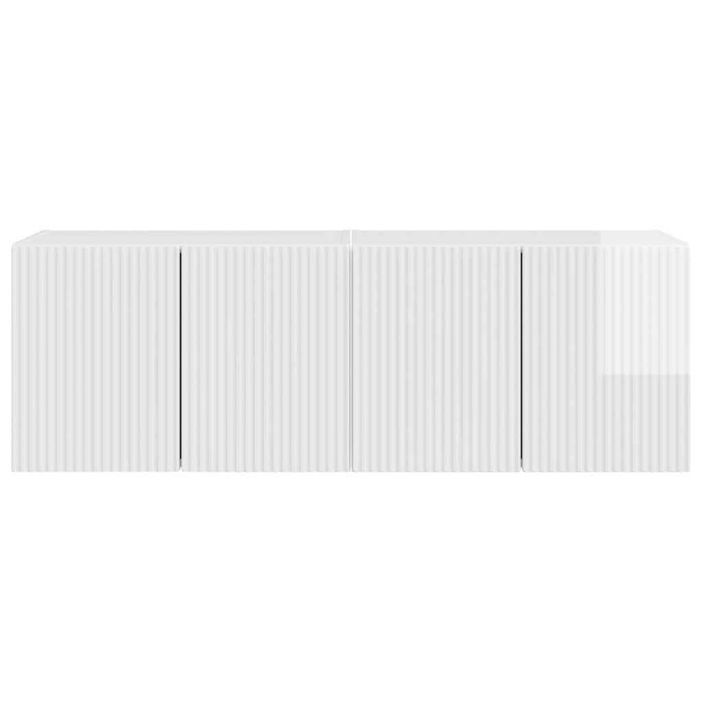 Meuble TV mural 2 pcs Blanc brillant 59,5 x 31 x 40 cm - XIOS