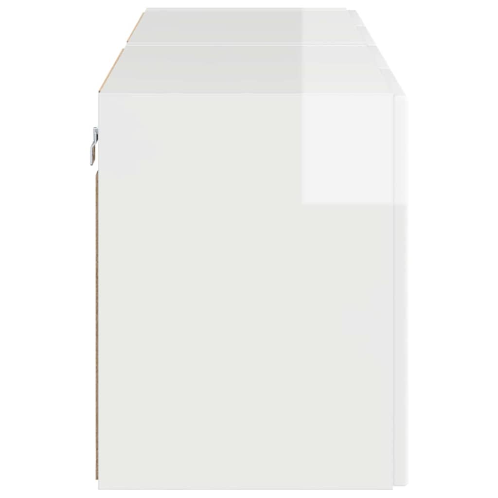 Meuble TV mural 2 pcs Blanc brillant 59,5 x 31 x 40 cm - XIOS