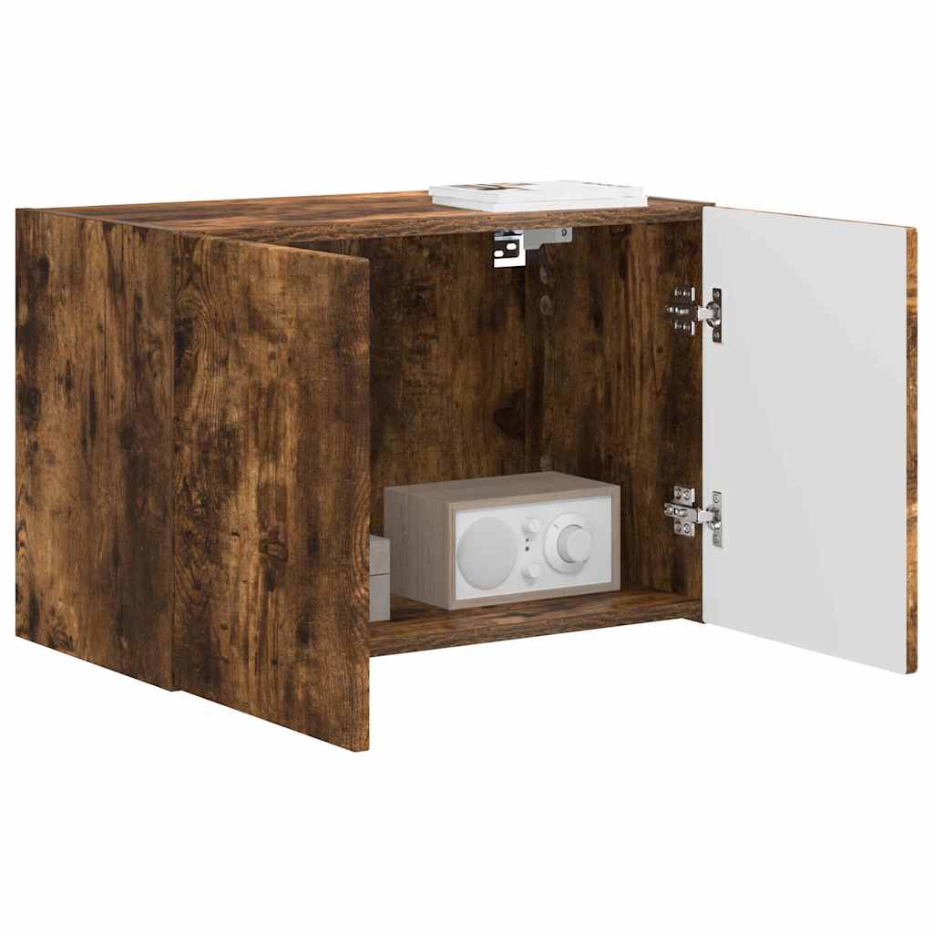 Meuble TV mural Chêne fumé 59,5 x 31 x 40 cm Bois d'ingénierie - XIOS