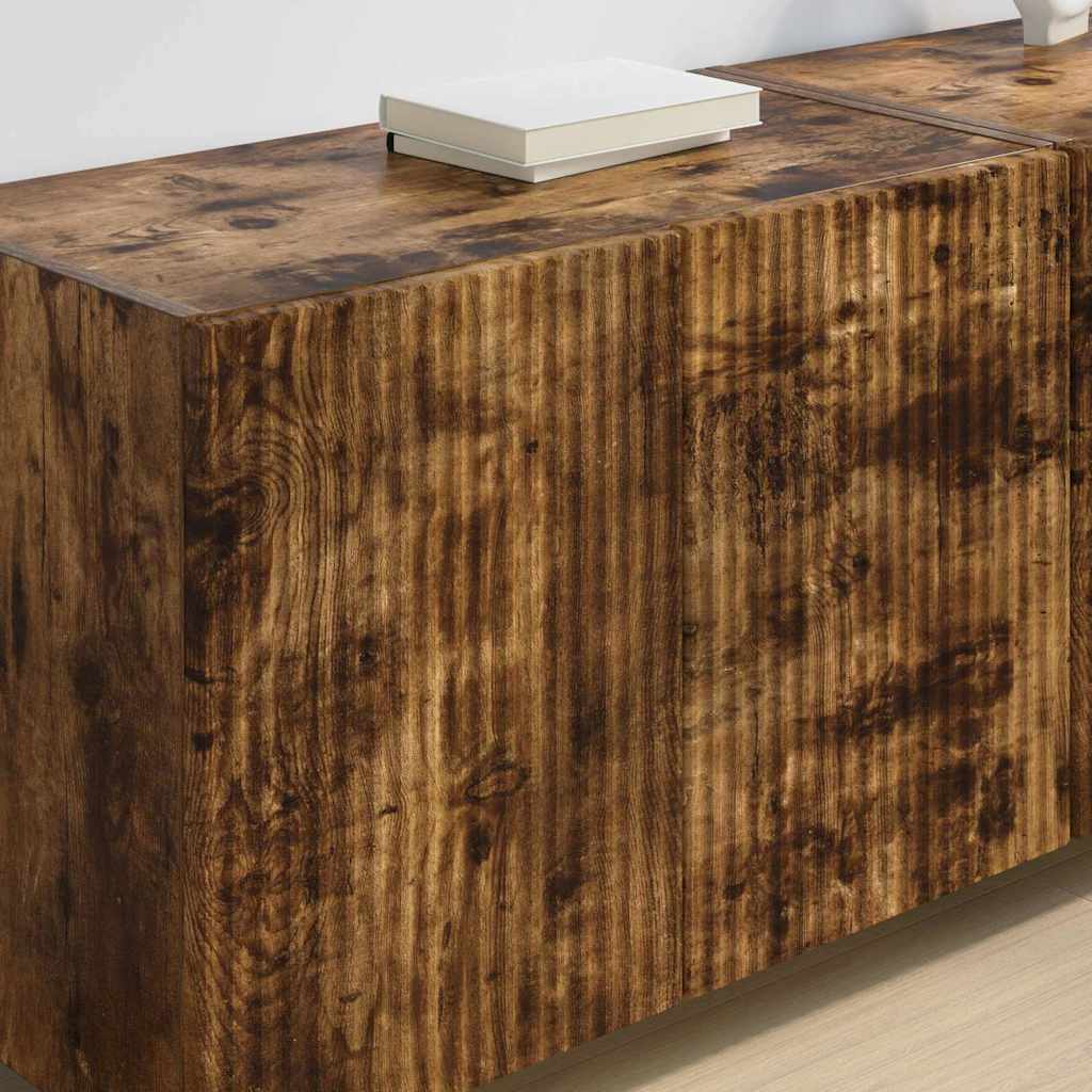 Meuble TV mural 2 pcs Chêne fumé 59,5 x 31 x 40 cm - XIOS