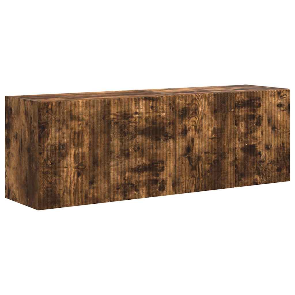 Meuble TV mural 2 pcs Chêne fumé 59,5 x 31 x 40 cm - XIOS