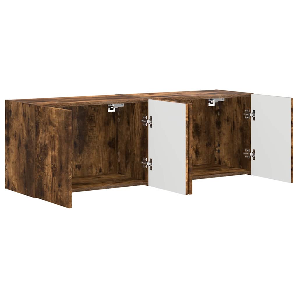 Meuble TV mural 2 pcs Chêne fumé 59,5 x 31 x 40 cm - XIOS