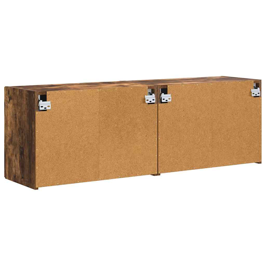 Meuble TV mural 2 pcs Chêne fumé 59,5 x 31 x 40 cm - XIOS