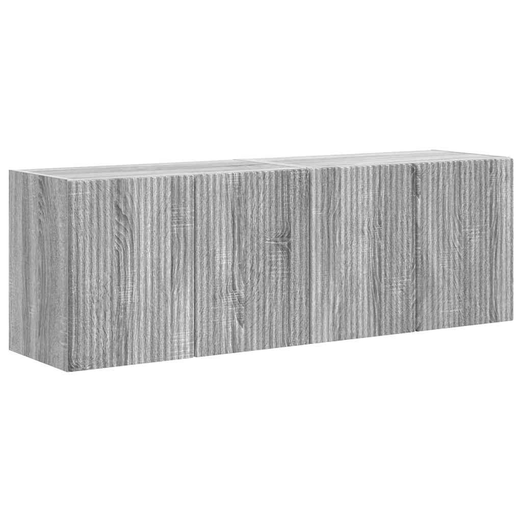 Meuble TV mural 2 pcs Gris Sonoma 59,5 x 31 x 40 cm - XIOS