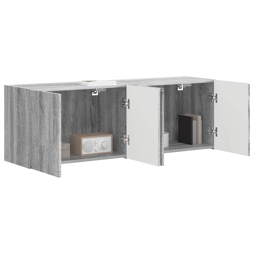 Meuble TV mural 2 pcs Gris Sonoma 59,5 x 31 x 40 cm - XIOS