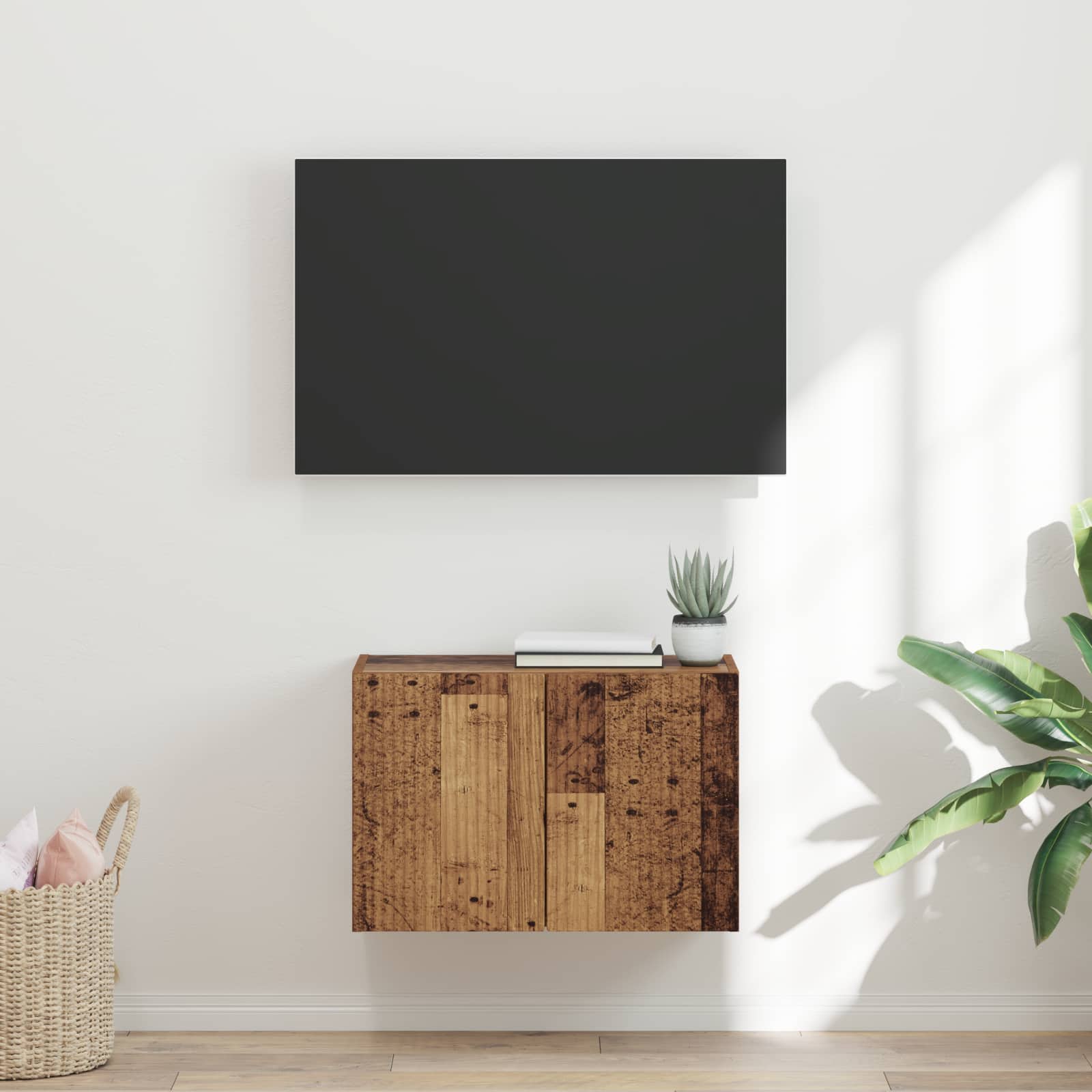 Meuble TV mural Bois Ancien 59,5 x 31 x 40 cm Bois d'ingénierie - XIOS