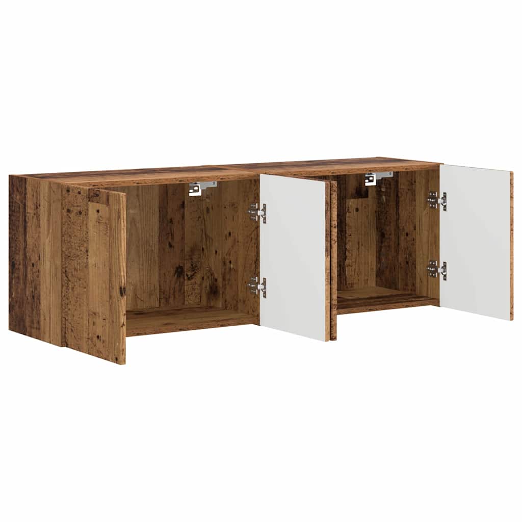 Meuble TV mural 2 pcs Bois Ancien 59,5 x 31 x 40 cm - XIOS