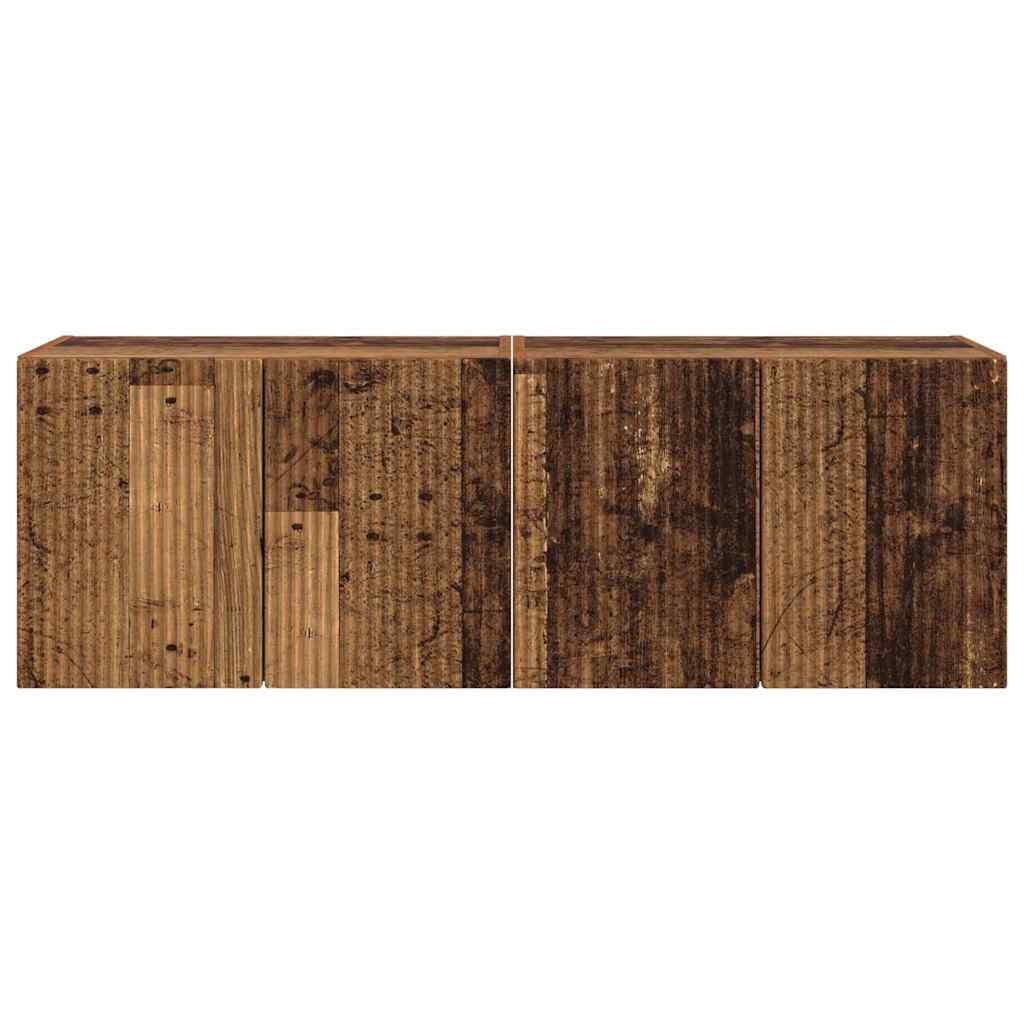 Meuble TV mural 2 pcs Bois Ancien 59,5 x 31 x 40 cm - XIOS