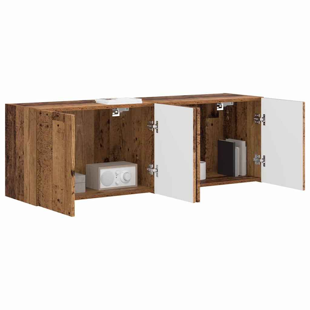 Meuble TV mural 2 pcs Bois Ancien 59,5 x 31 x 40 cm - XIOS