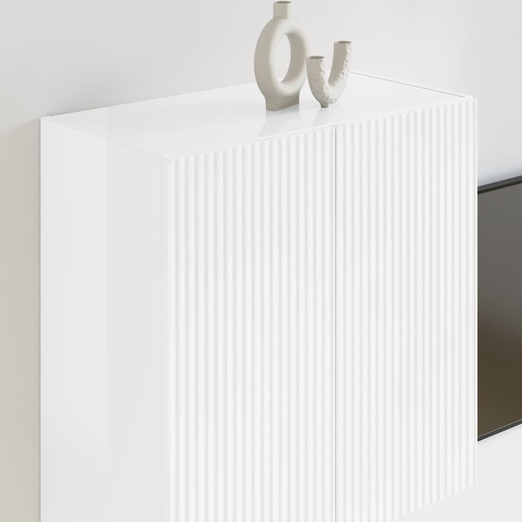 Meuble TV mural Montage mural Blanc brillant 59,5 x 31 x 60 cm - XIOS