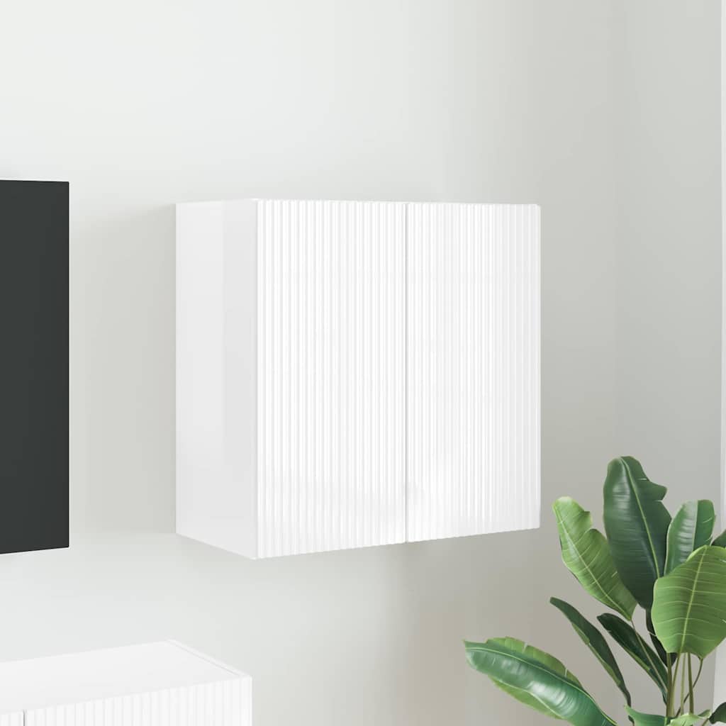 Meuble TV mural Montage mural Blanc brillant 59,5 x 31 x 60 cm - XIOS