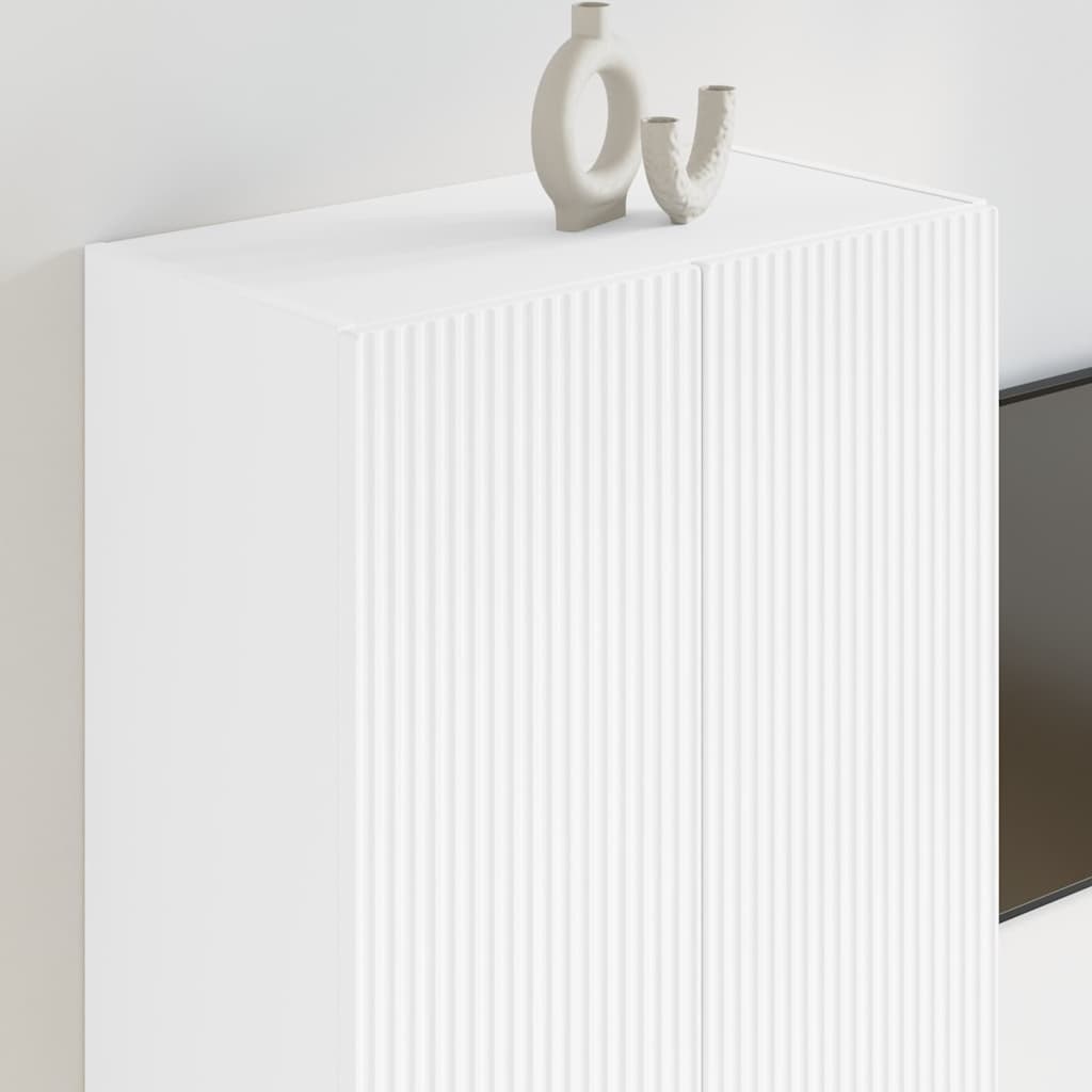 Meuble TV mural Blanc 59,5 x 31 x 80 cm Bois d'ingénierie - XIOS