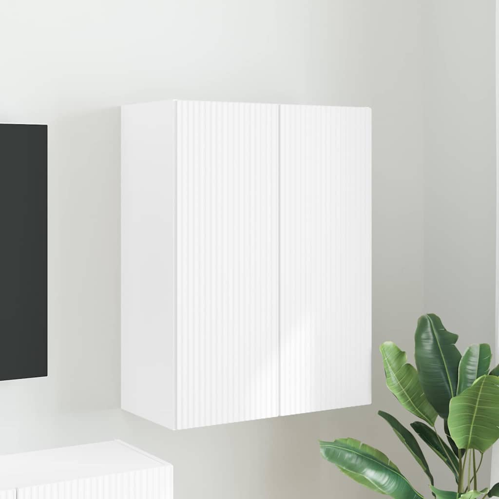 Meuble TV mural Blanc 59,5 x 31 x 80 cm Bois d'ingénierie - XIOS