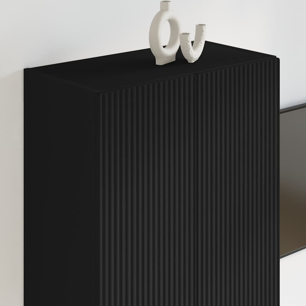 Meuble TV mural Noir 59,5 x 31 x 80 cm Bois d'ingénierie - XIOS