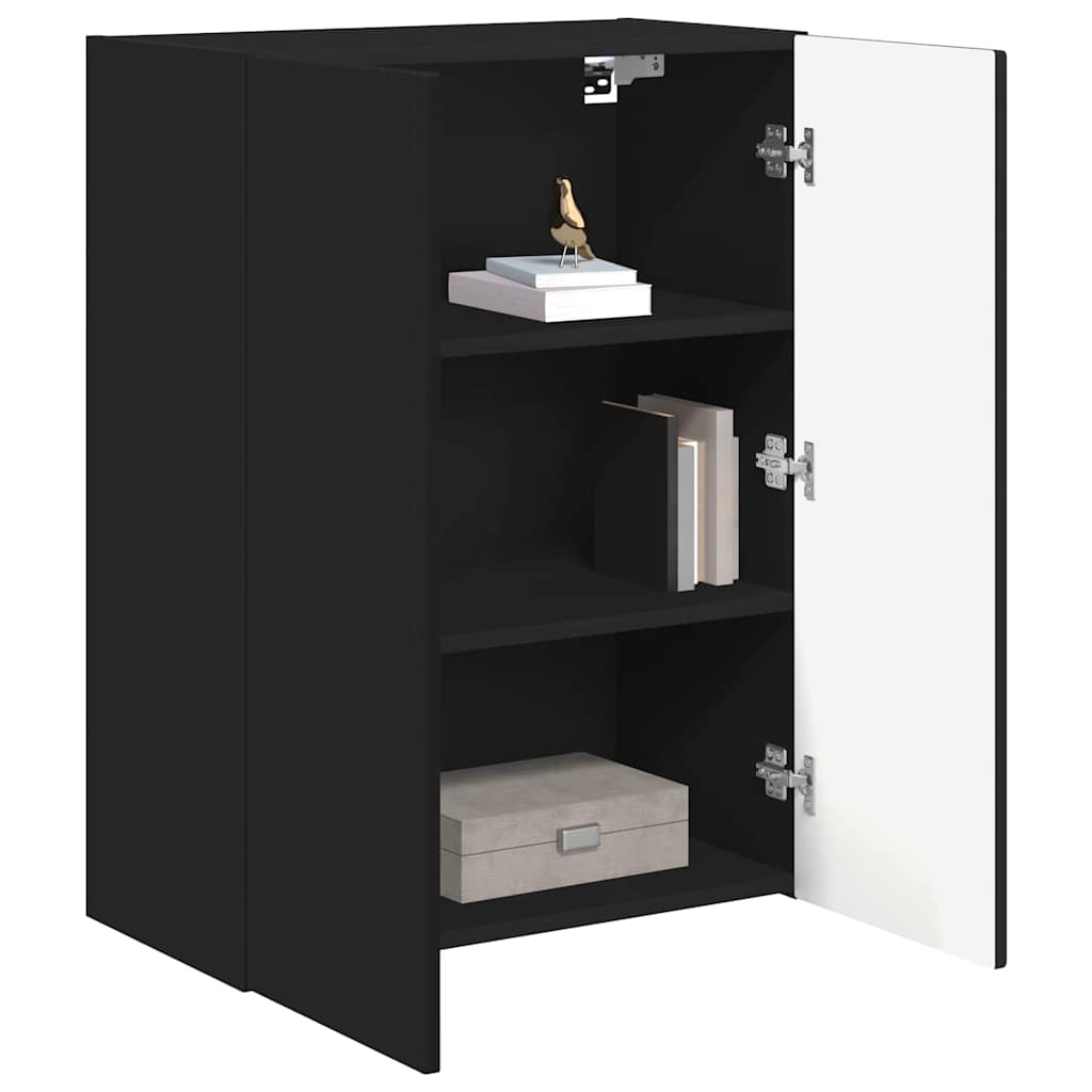 Meuble TV mural Noir 59,5 x 31 x 80 cm Bois d'ingénierie - XIOS