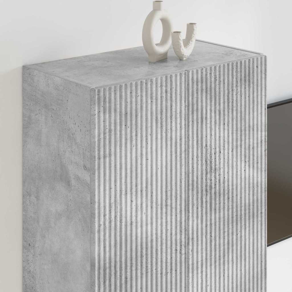 Meuble TV mural Gris béton 59,5 x 31 x 80 cm Bois d'ingénierie - XIOS
