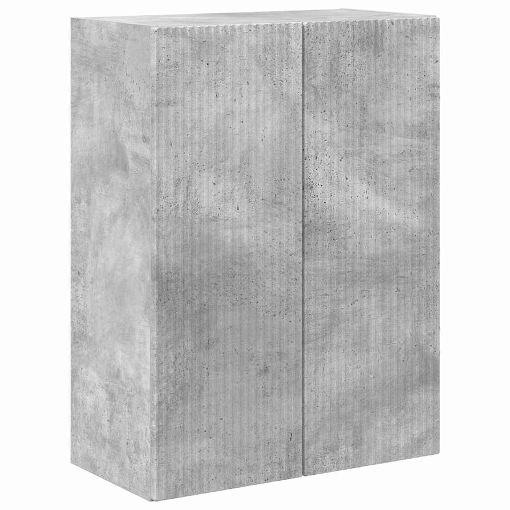 Meuble TV mural Gris béton 59,5 x 31 x 80 cm Bois d'ingénierie - XIOS