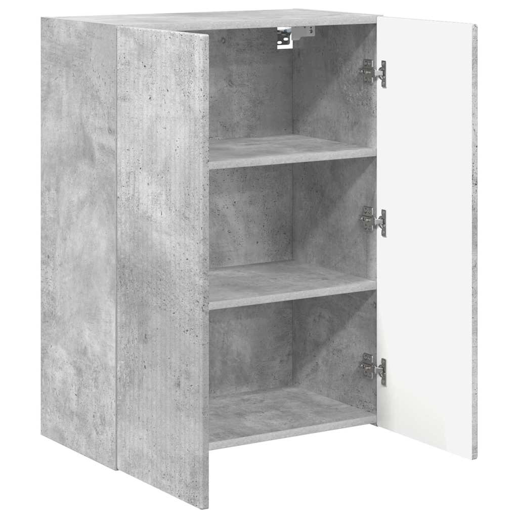 Meuble TV mural Gris béton 59,5 x 31 x 80 cm Bois d'ingénierie - XIOS