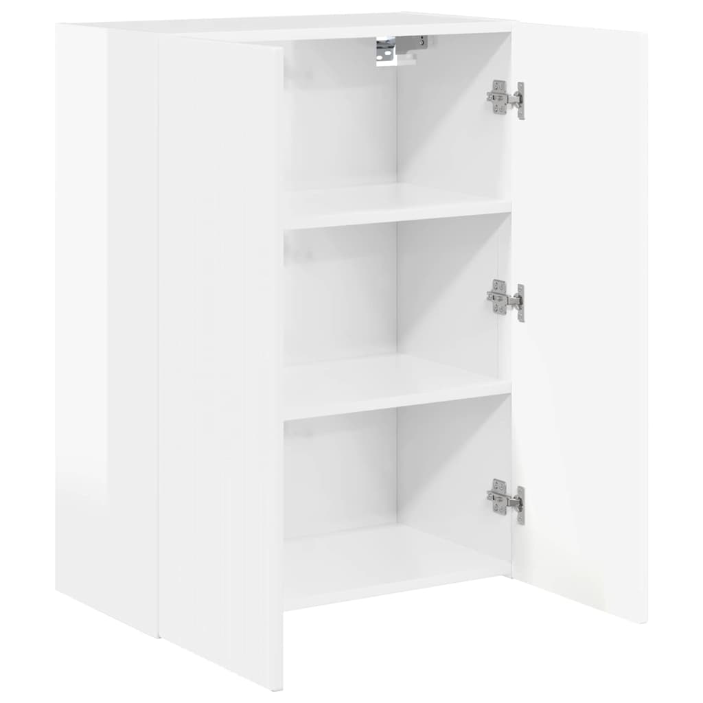 Meuble TV mural Montage mural Blanc brillant 59,5 x 31 x 80 cm - XIOS