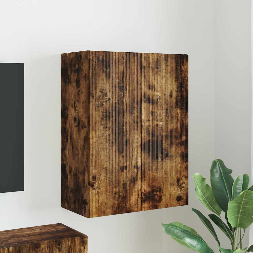 Meuble TV mural Chêne fumé 59,5 x 31 x 80 cm Bois d'ingénierie - XIOS