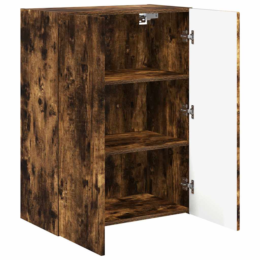Meuble TV mural Chêne fumé 59,5 x 31 x 80 cm Bois d'ingénierie - XIOS