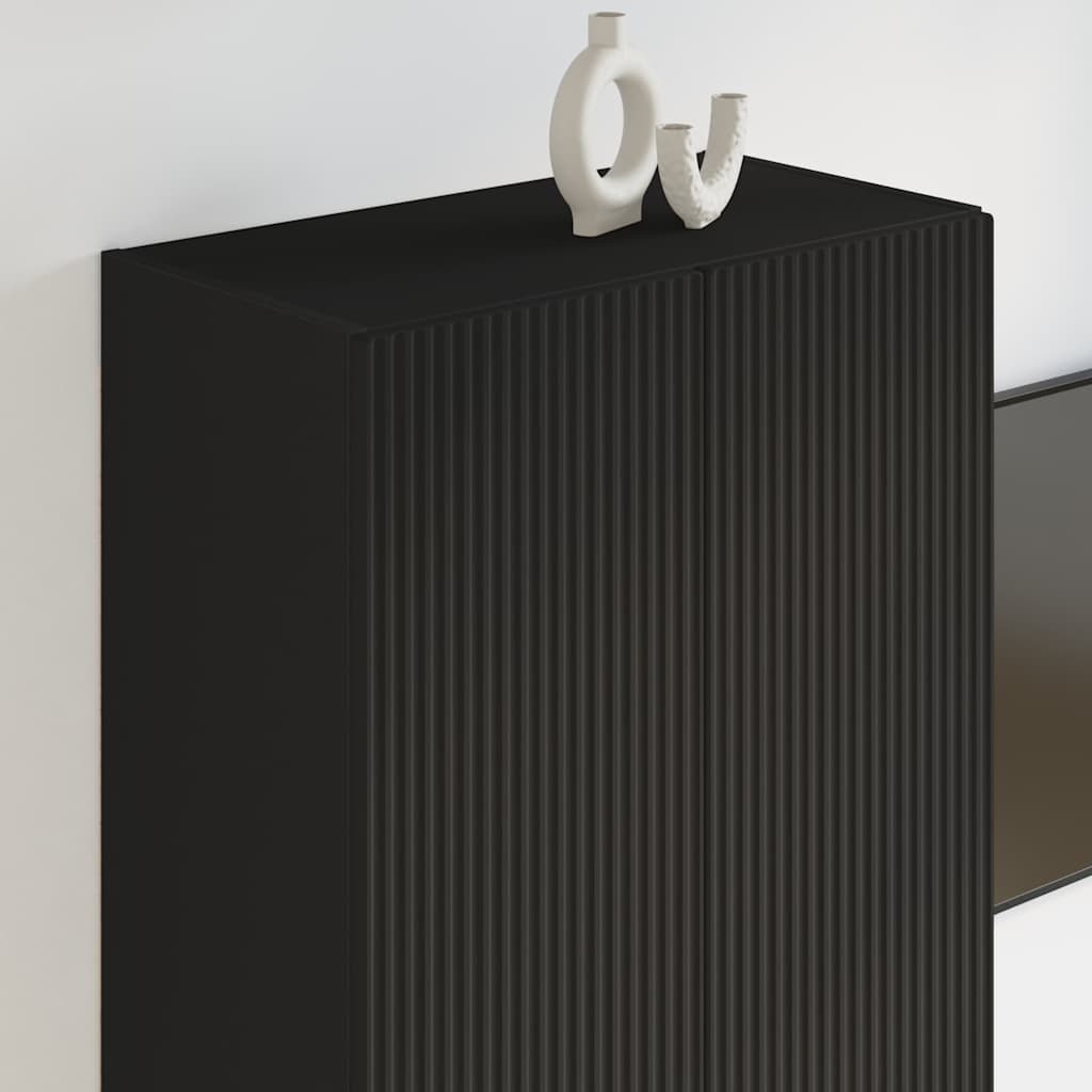 Meuble TV mural Noir 59,5 x 31 x 100 cm Bois d'ingénierie - XIOS